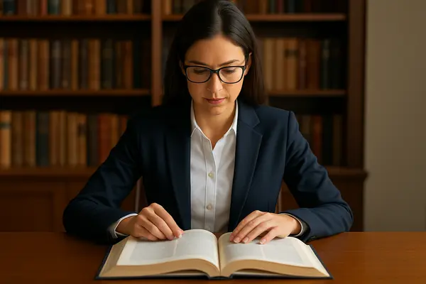 a female lawyer reading a legal book a female lawyer reading a legal book