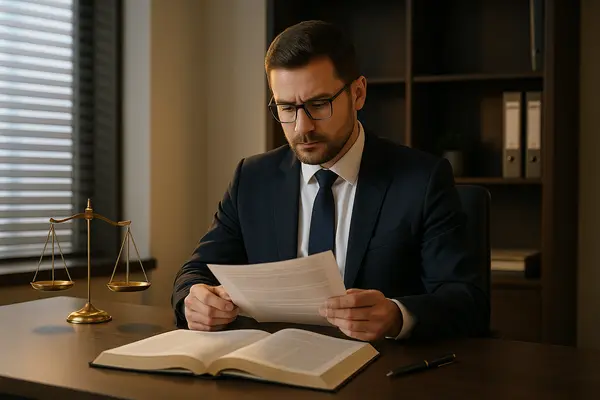 a lawyer reviewing a legal document a lawyer reviewing a legal document